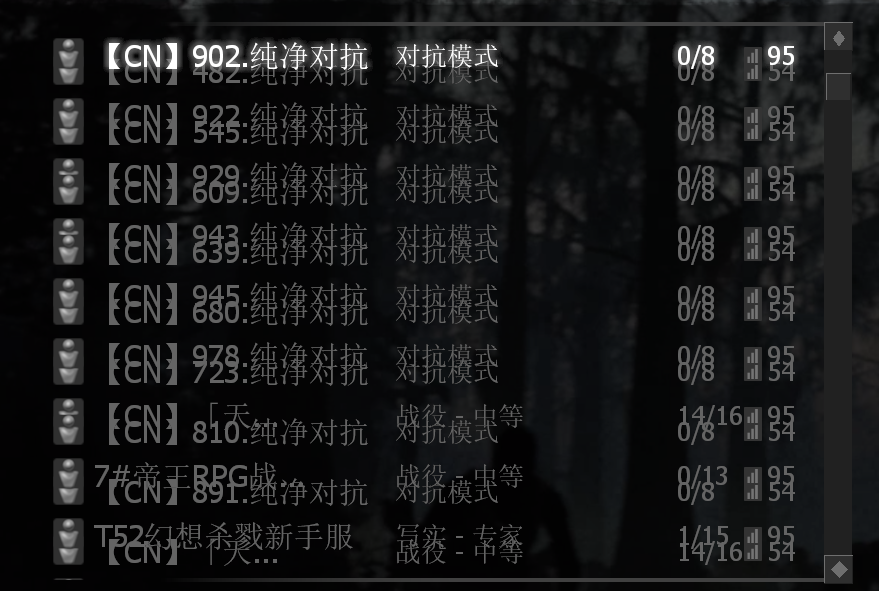 屏蔽烦人的RPG和CN等服务器